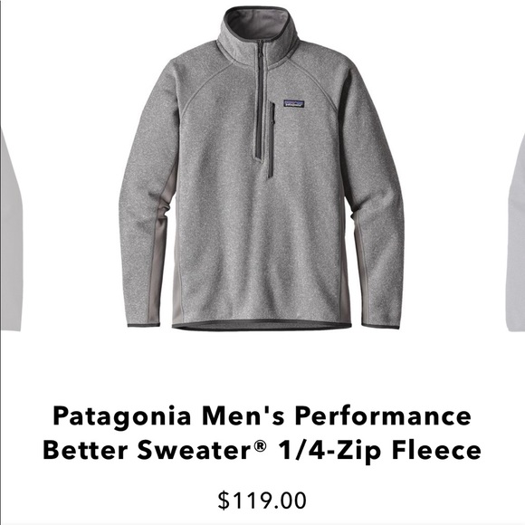 HEATHERED GREY PATAGONIA 1/2 ZIP - Picture 5 of 5